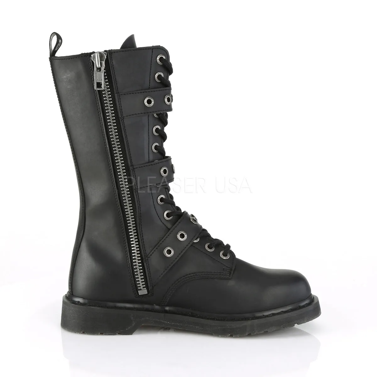 1 Inch Heel BOLT-330 Black Vegan Leather