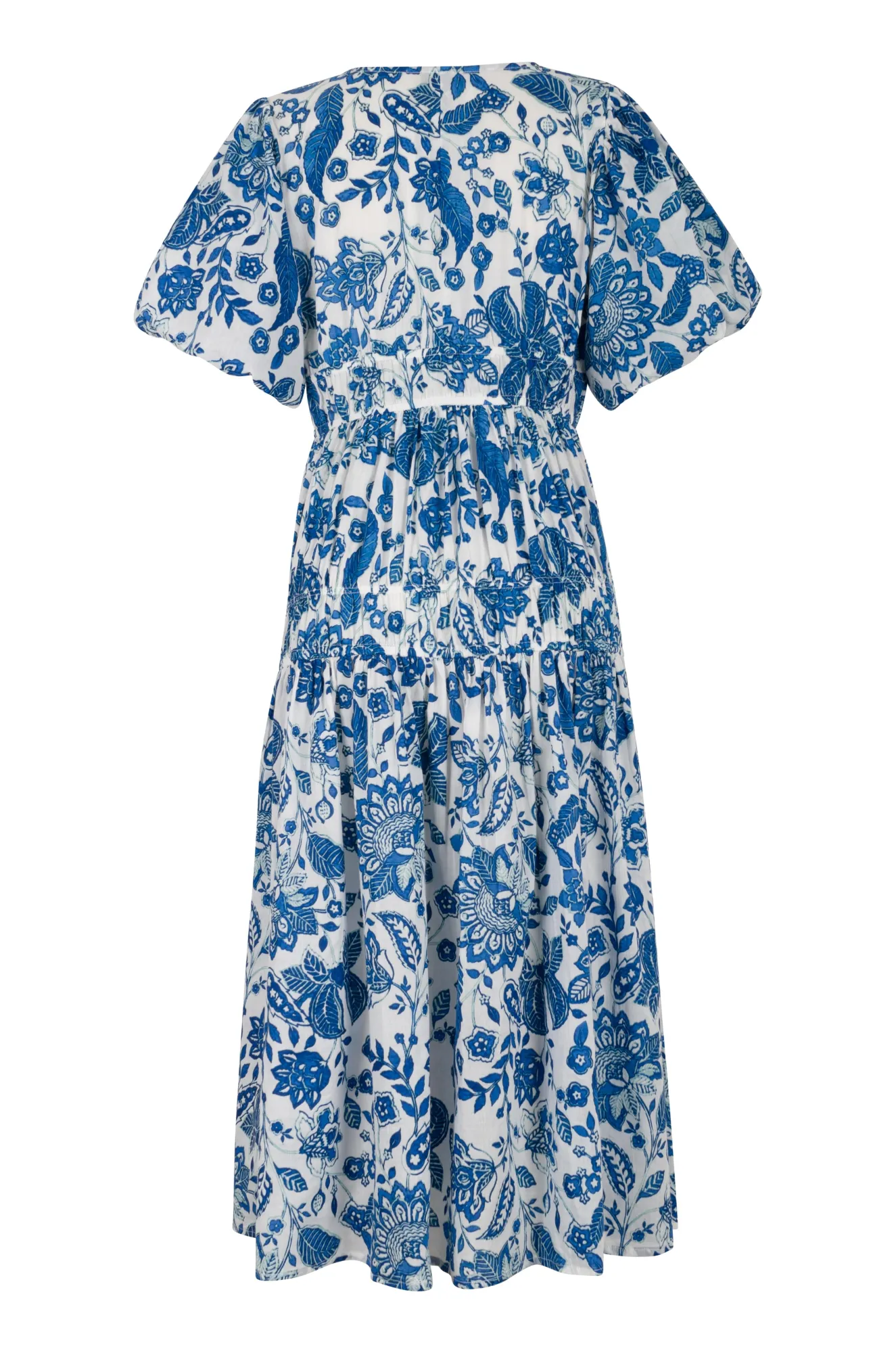 100% printed Cotton Dress | Blue White Vines | 8372AR