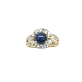 1.05 Carat Diamond and 1.86 Carat Sapphire Ring