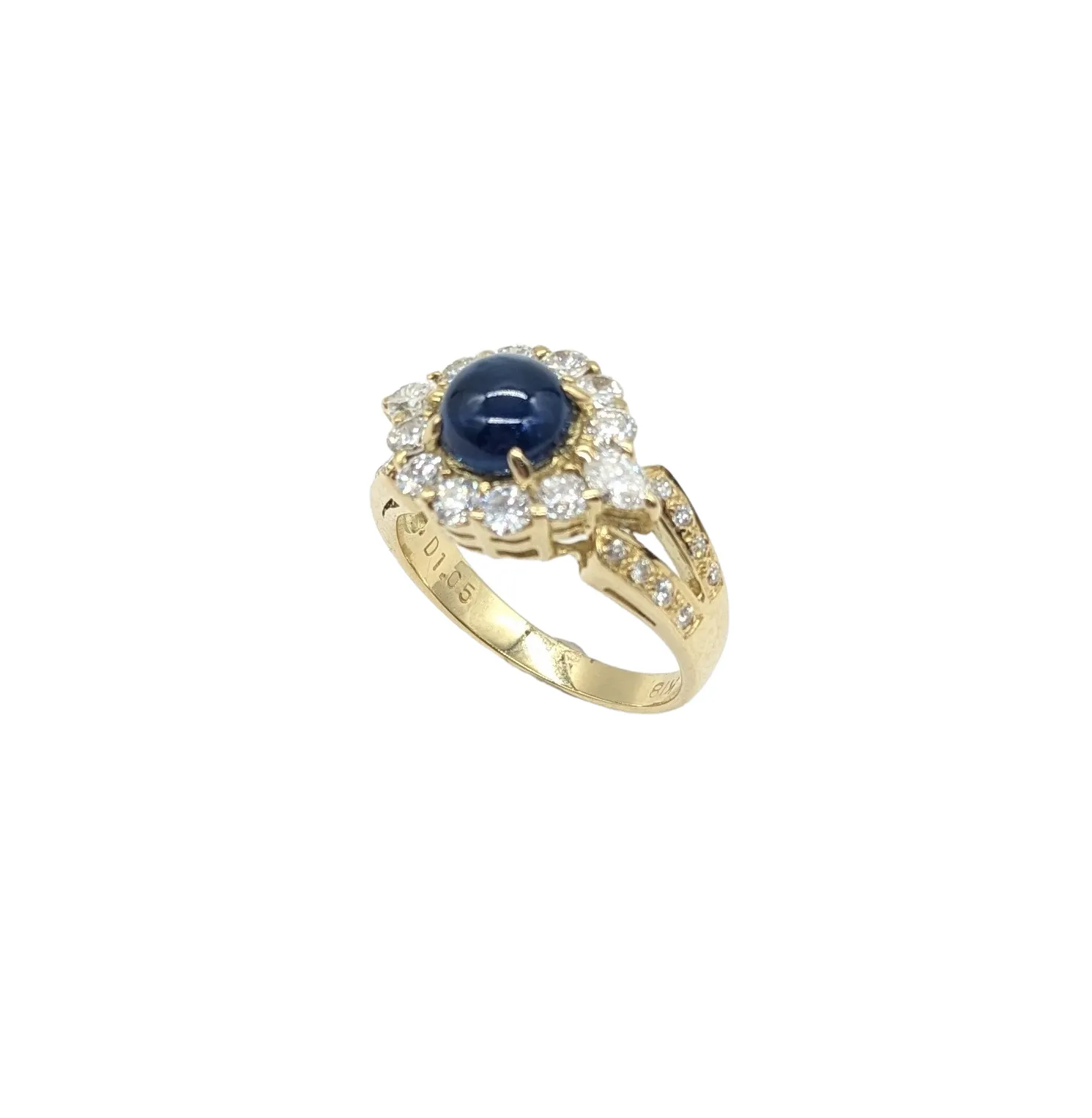 1.05 Carat Diamond and 1.86 Carat Sapphire Ring