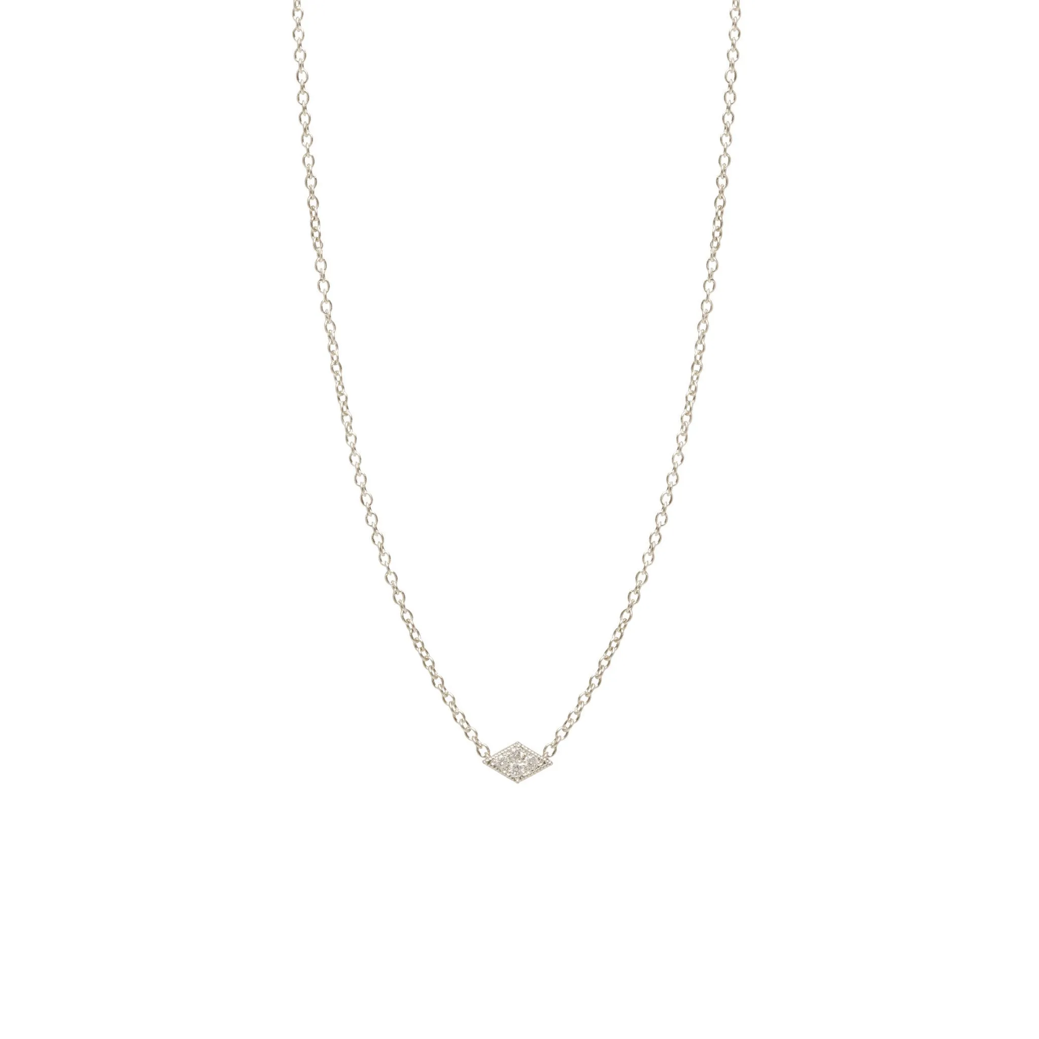 14k Itty Bitty Pavé Diamond Shape Necklace