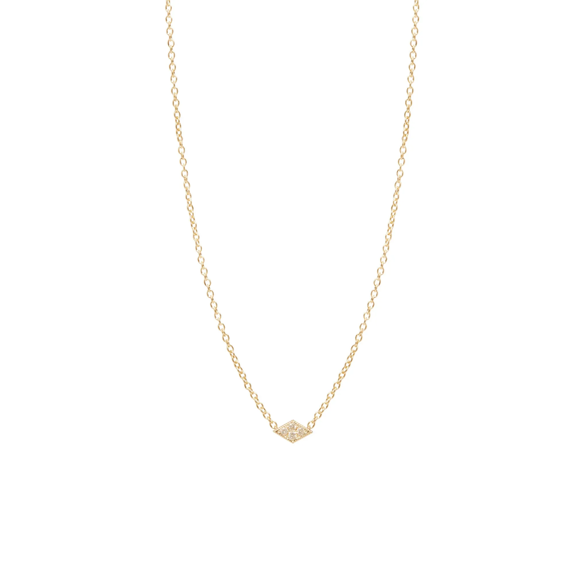 14k Itty Bitty Pavé Diamond Shape Necklace