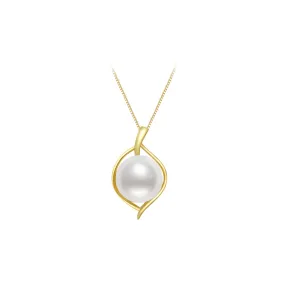 18K Solid Gold Australian White South Sea Pearl Necklace KN00034