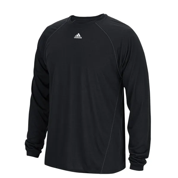 adidas Men's Black Performance Long-Sleeve Climalite Tee