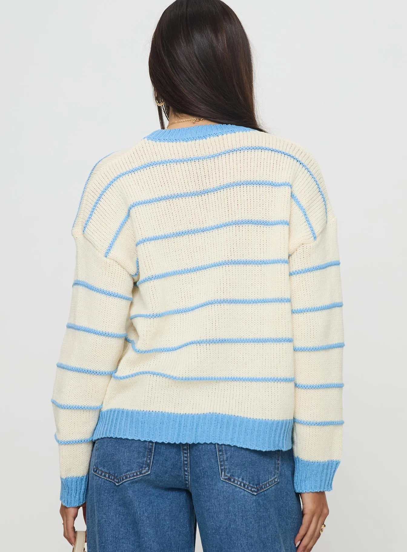 Albury Knit Sweater Cream / Blue