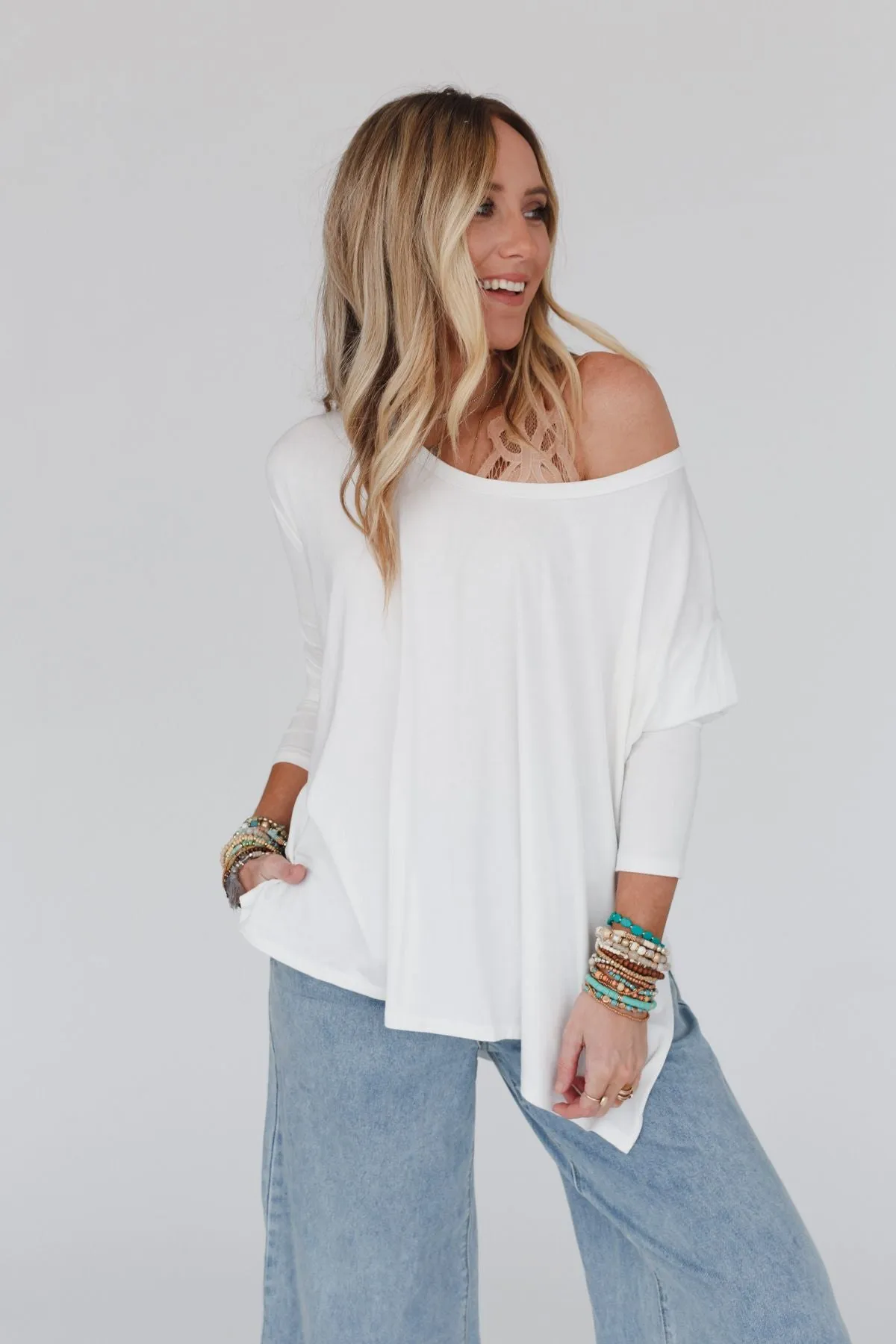 All Things New Oversized Top - White