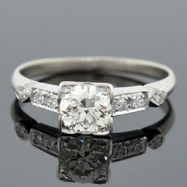 Art Deco 14kt Diamond Engagement Ring 0.73ct