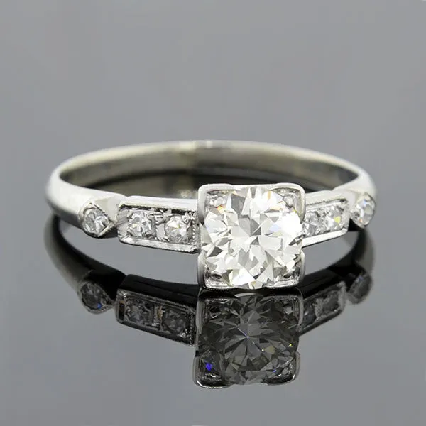 Art Deco 14kt Diamond Engagement Ring 0.73ct