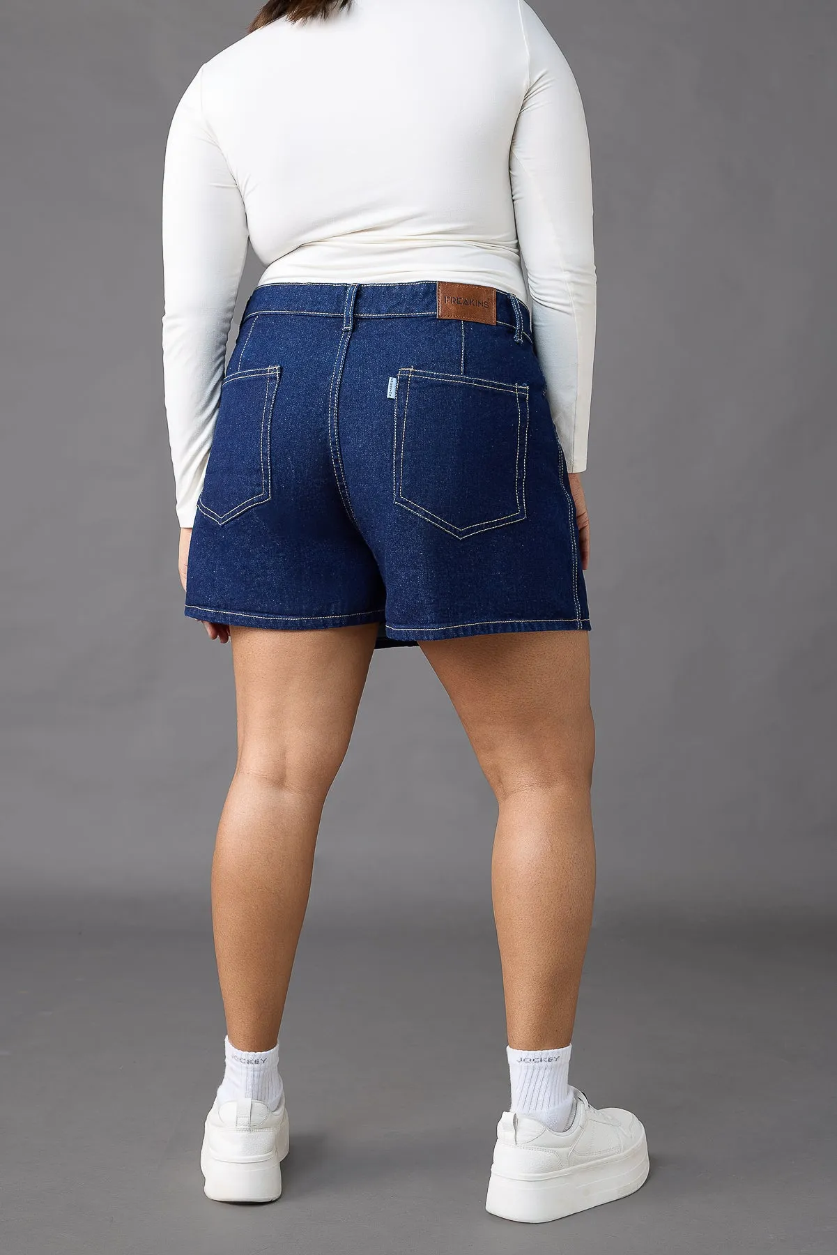 Asymmetrical Raw Curve Denim Skort