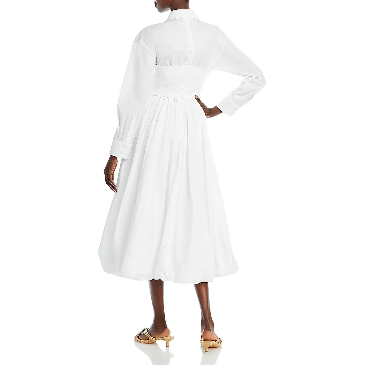 A.W.A.K.E MODE Womens Puff Collar Midi Dress