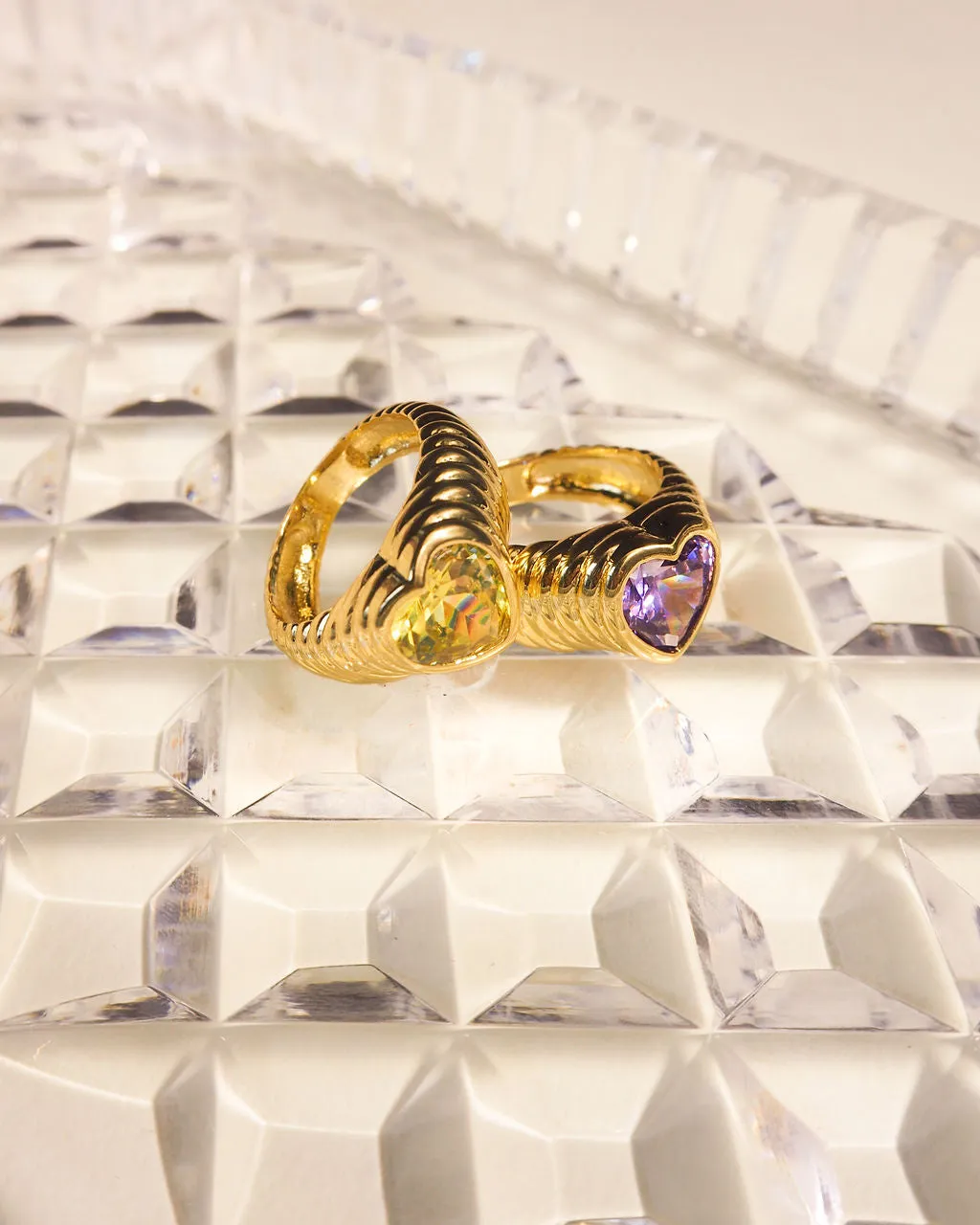 BFF Ring Set- Gold/Purple and Green