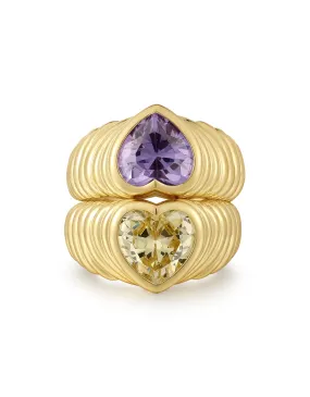 BFF Ring Set- Gold/Purple and Green