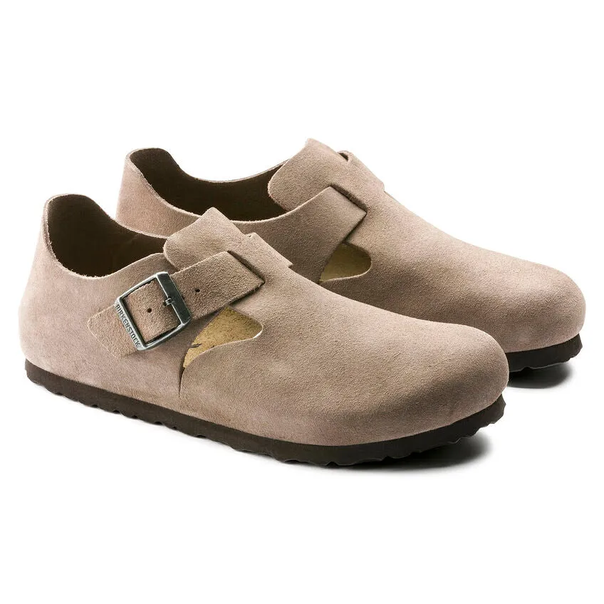 Birkenstock UNISEX London Suede Leather (Taupe - Regular Fit)