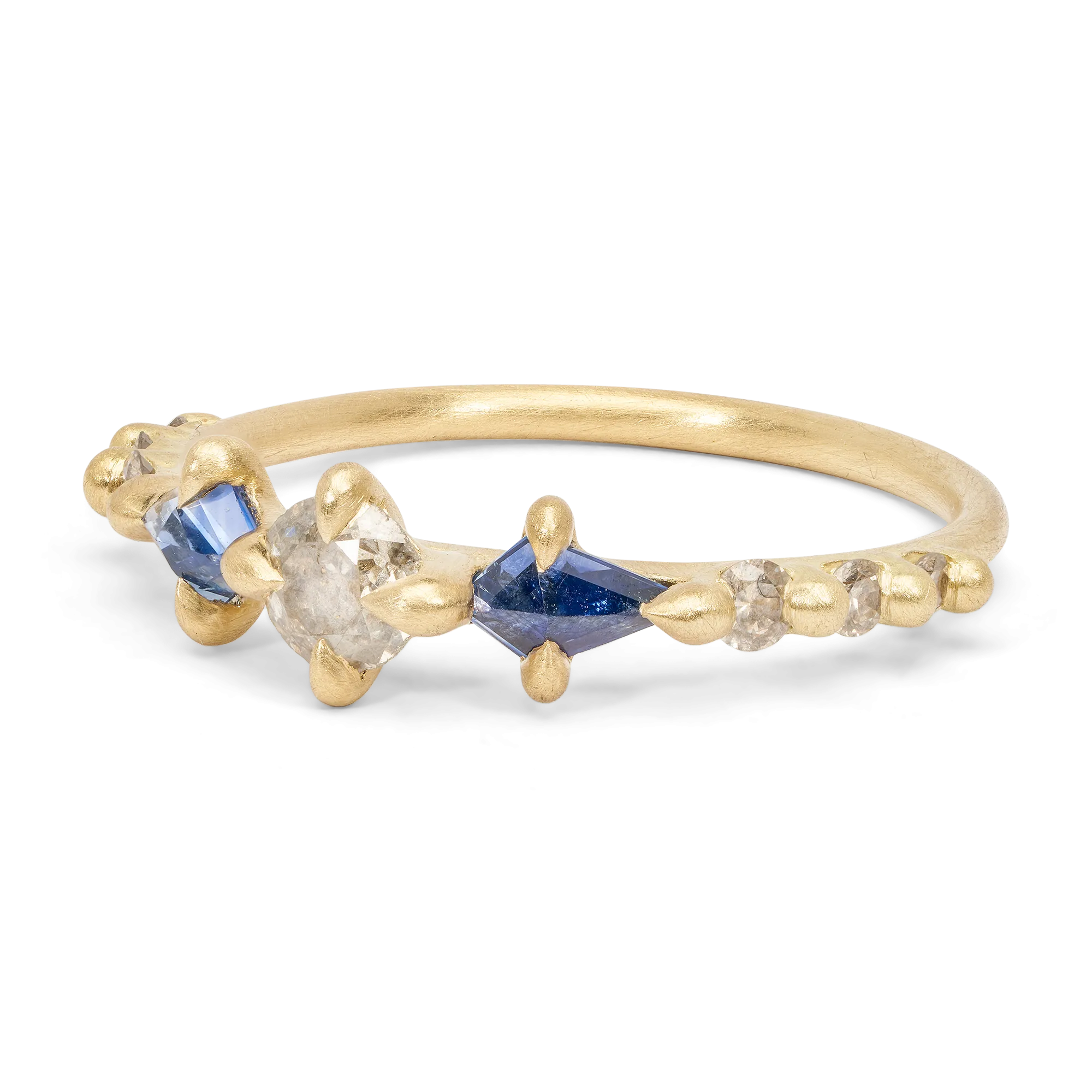 Blue Coco Kite Ring with Diamonds  - Size 6 - 9851