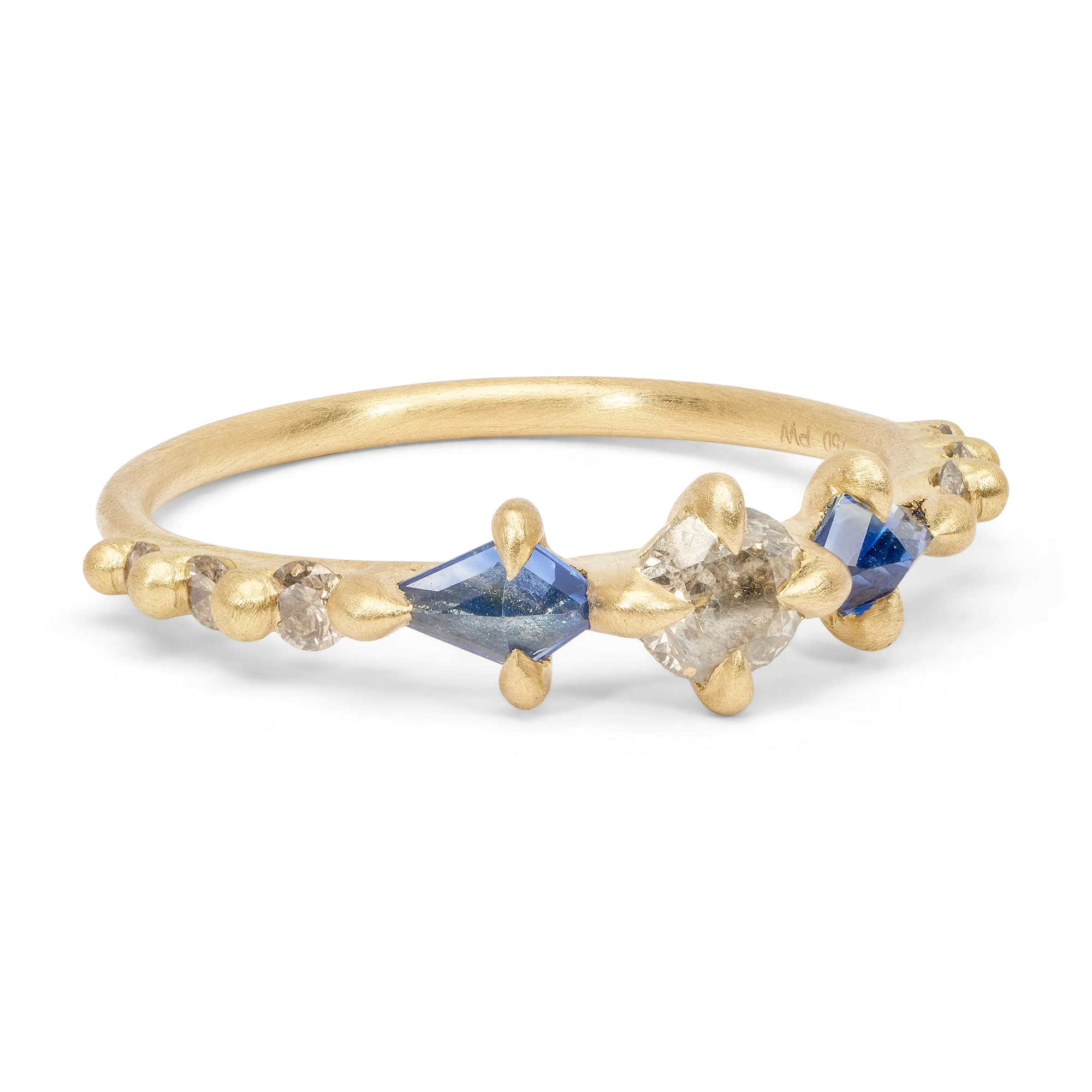 Blue Coco Kite Ring with Diamonds  - Size 6 - 9851