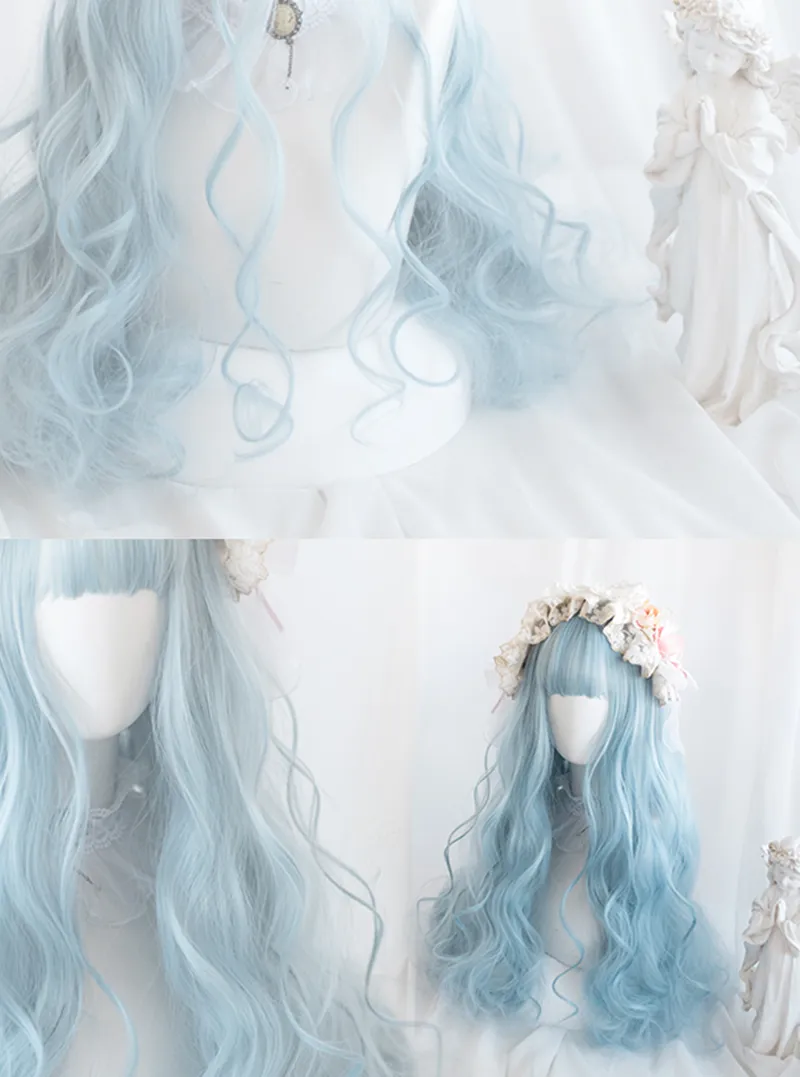 Blue Lolita Long Curly Wig AD11702