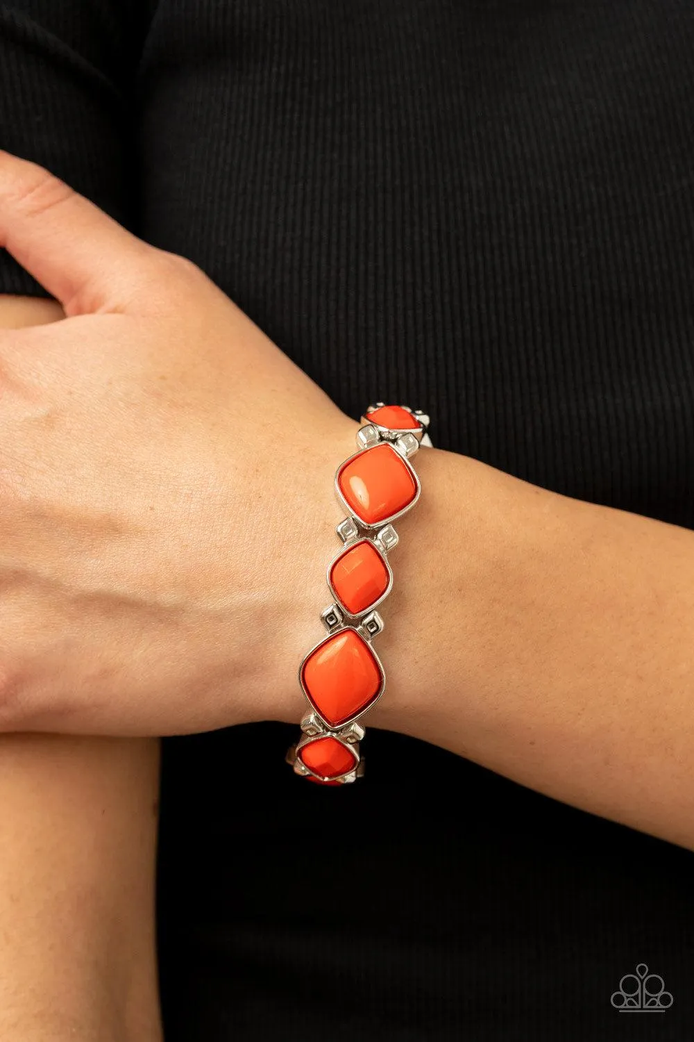 Boldly BEAD-azzled Orange Bracelet - Paparazzi Accessories