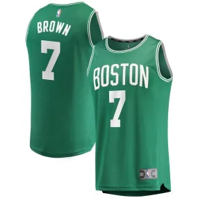 Boston Celtics Jaylen Brown Fanatics Branded Replica Fast Break Player Jersey Mens - Green | Ireland K7660G2