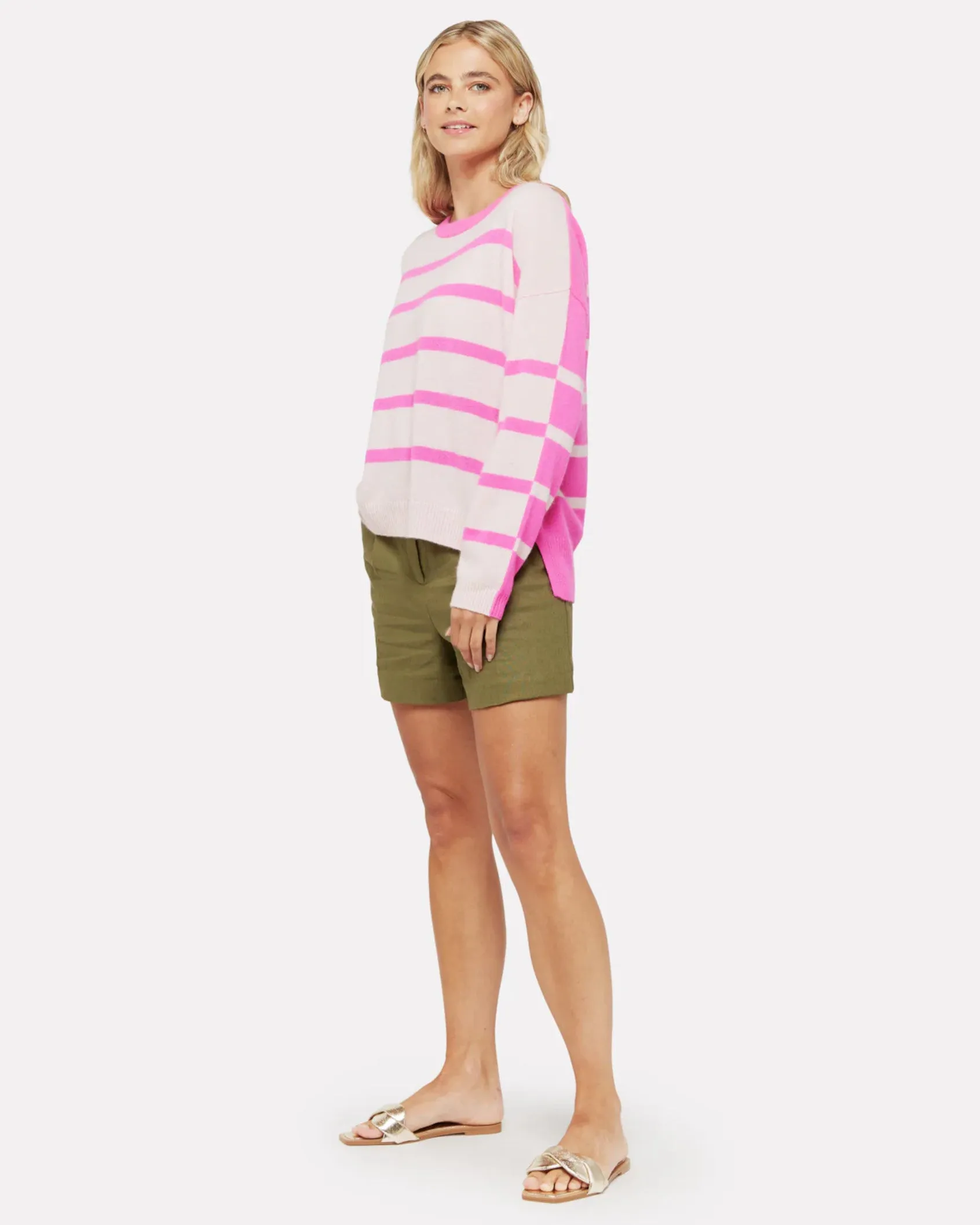 Brodie Cherry Blossom Two Tone Stripe Jumper