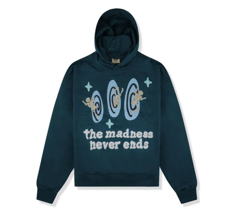 BROKEN PLANET HOODIE - THE MADNESS NEVER ENDS - SAPPHIRE