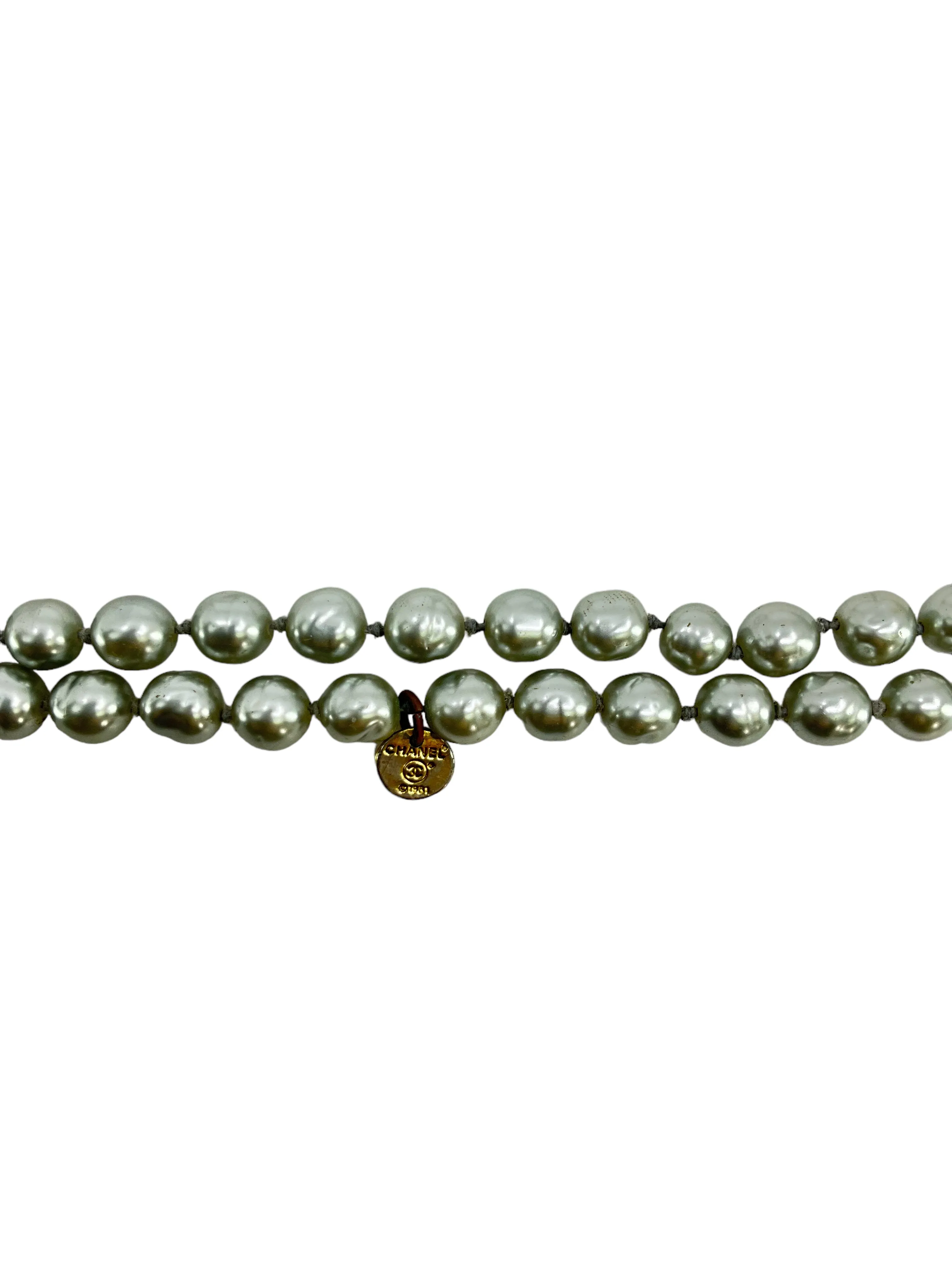 Chanel 1980s Gray Pearl Necklace