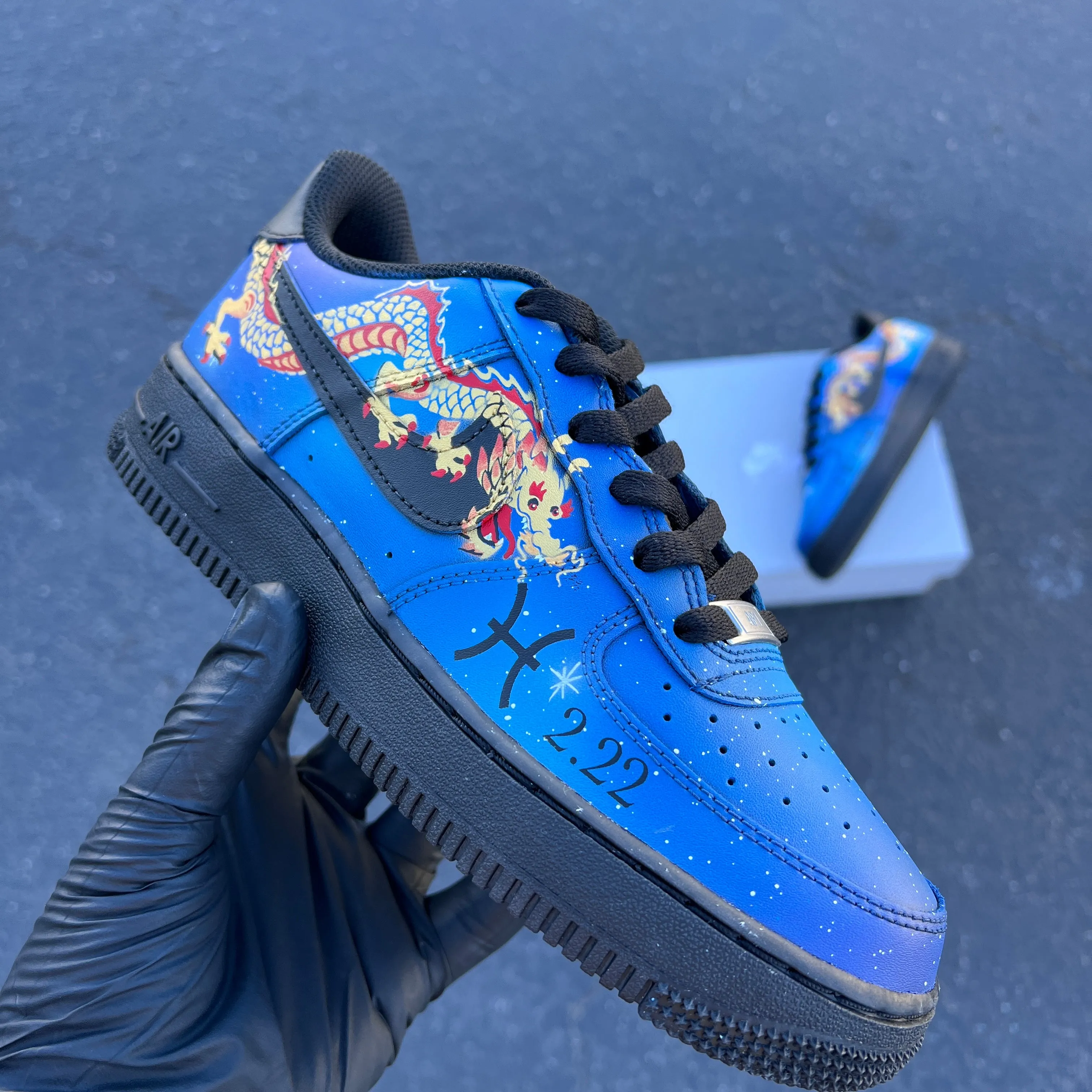 Custom Hand Painted Galaxy Horoscope Pisces Sign Nike Air Force 1