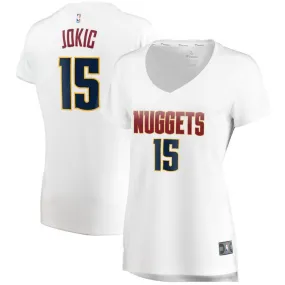 Denver Nuggets Nikola Jokic Fanatics Branded Fast Break Player Association Jersey Womens - White | Ireland X6391N5