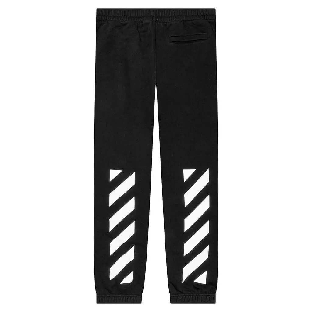 Diag Helvetica Slim Sweatpant - Black/White