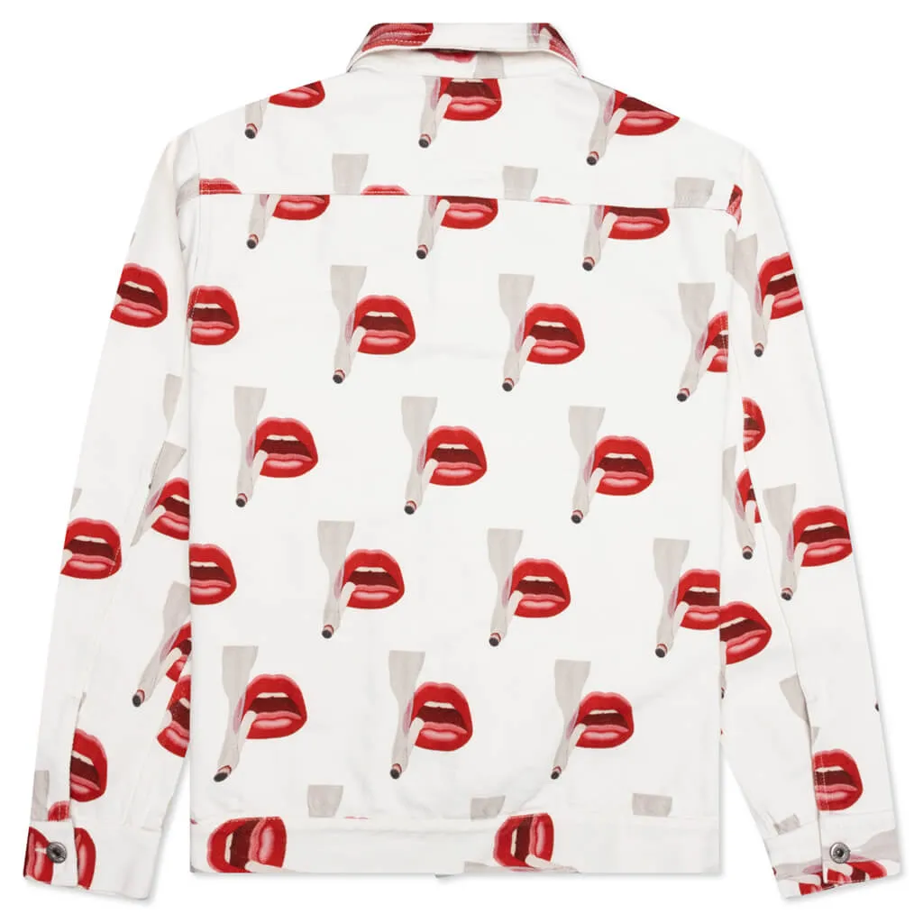 Emotionally Unavailable x Tom Wesselmann Smoking Lips Jacket - White