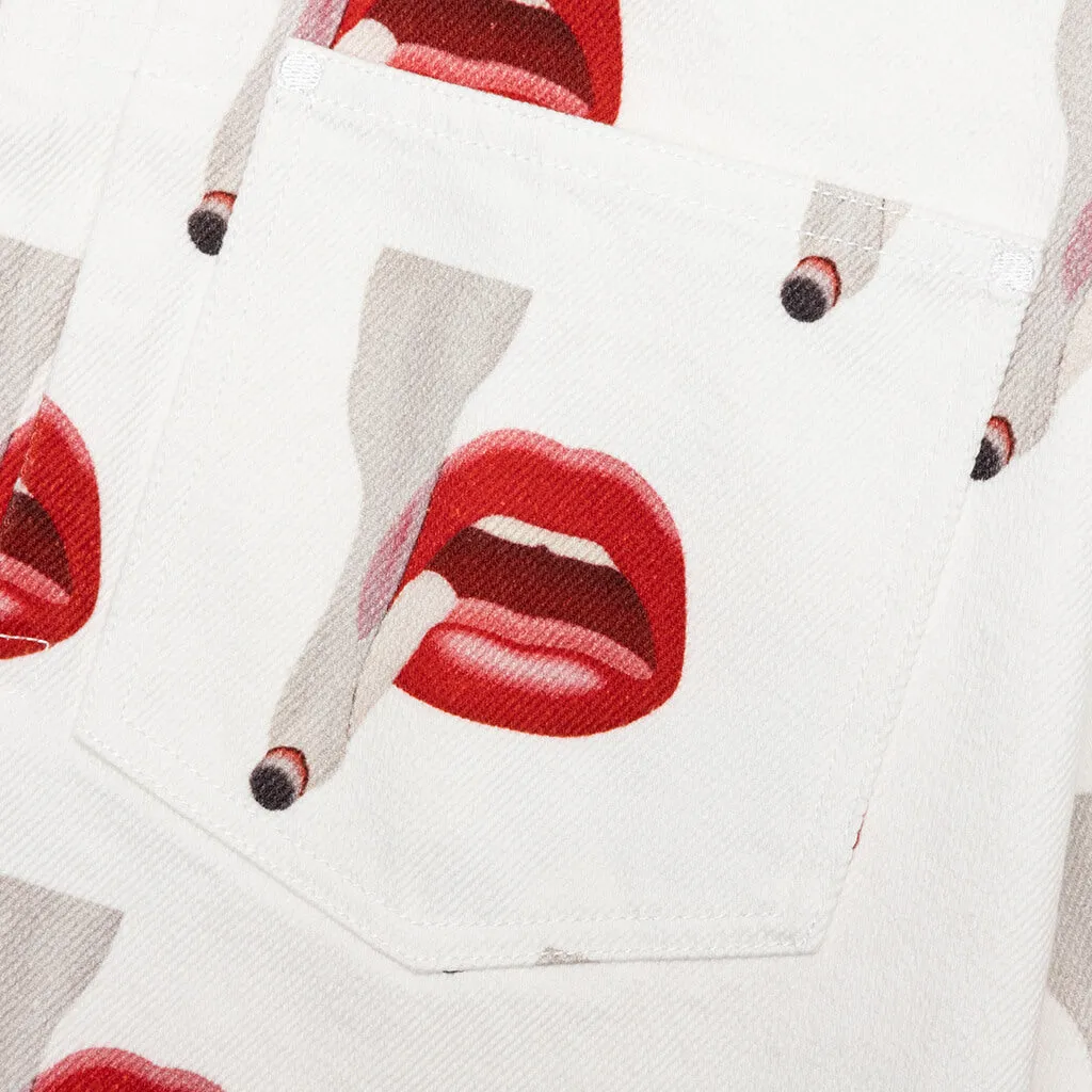 Emotionally Unavailable x Tom Wesselmann Smoking Lips Jacket - White