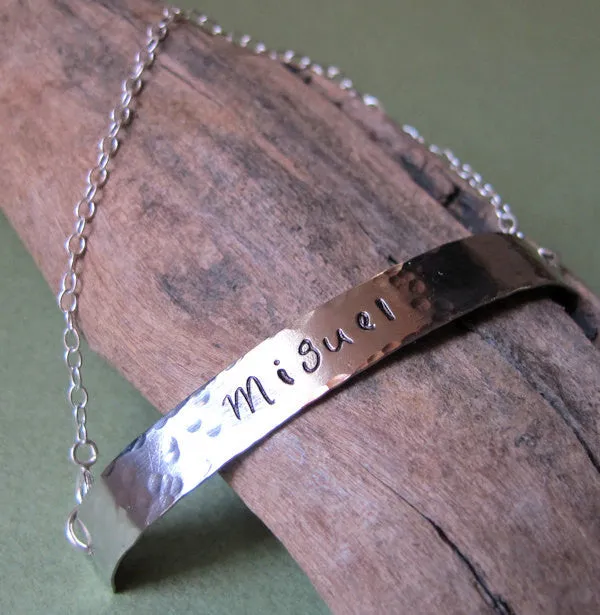 Engraved Unisex Bracelet in Silver