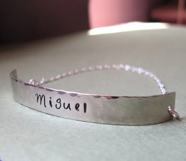 Engraved Unisex Bracelet in Silver