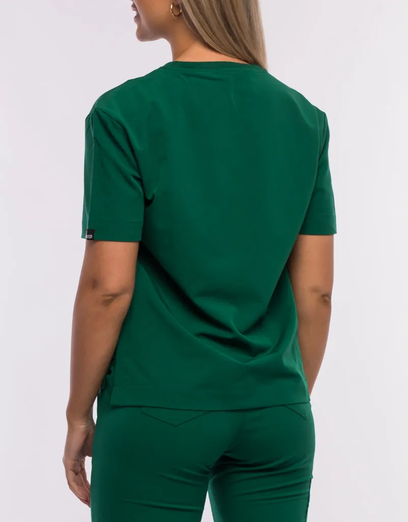 Essential Crewneck Scrub Top - Evergreen