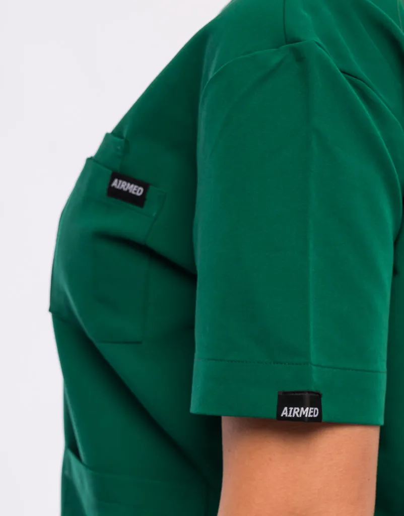 Essential Crewneck Scrub Top - Evergreen