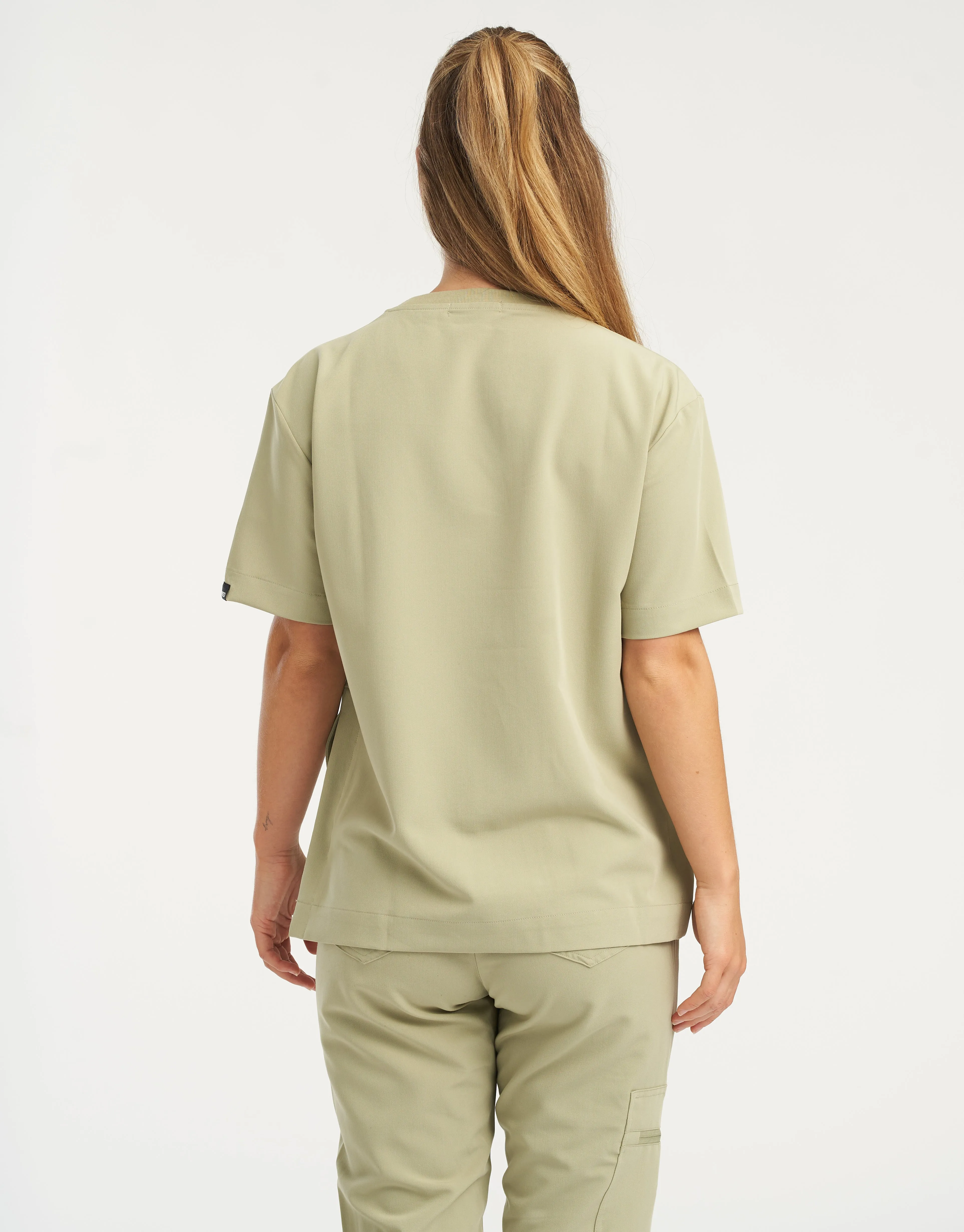 Essential Crewneck Scrub Top - Matcha