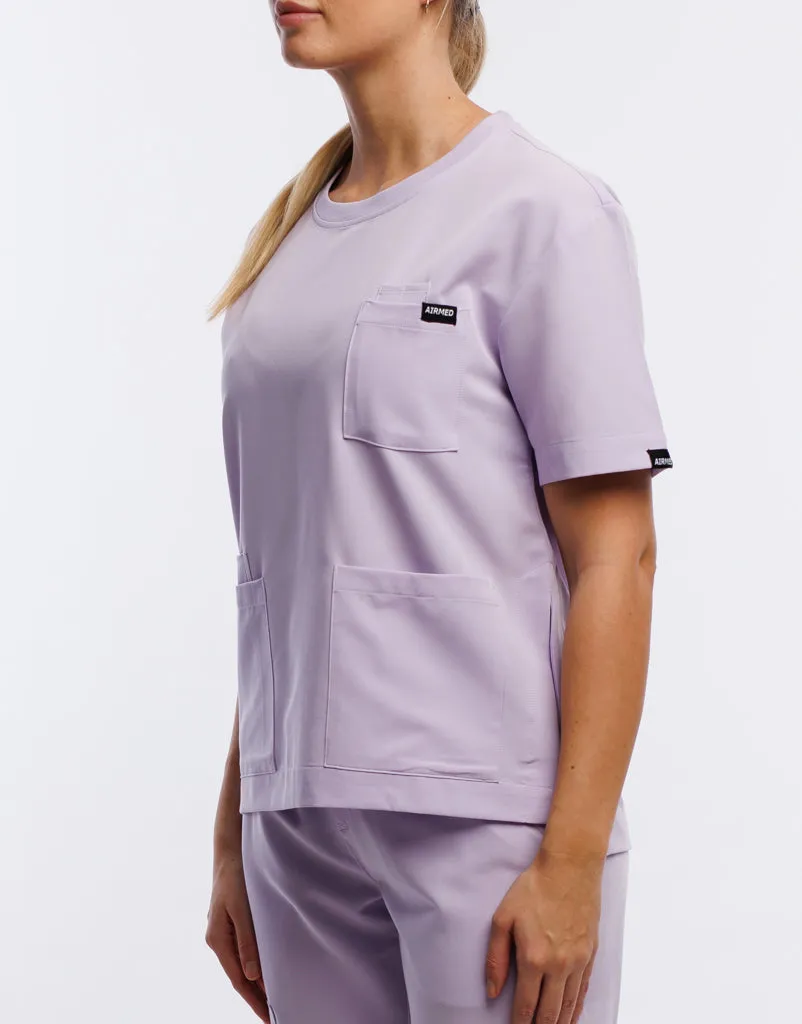 Essential Crewneck Scrub Top - Pastel Lilac