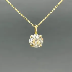 Estate 14K Y Gold 1.15ct H/SI2 OEC Diamond Solitaire Pendant