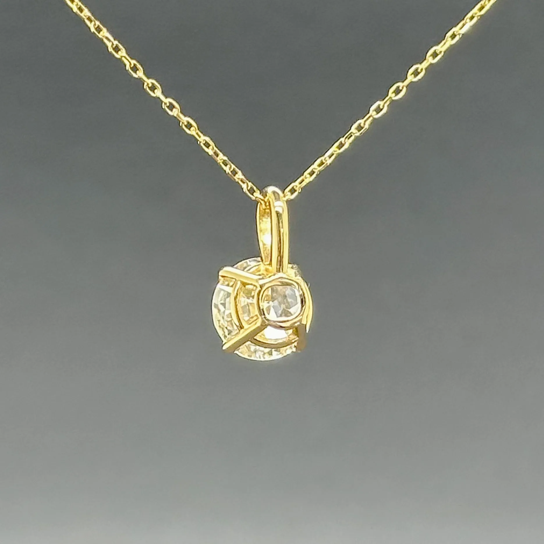 Estate 14K Y Gold 1.15ct H/SI2 OEC Diamond Solitaire Pendant