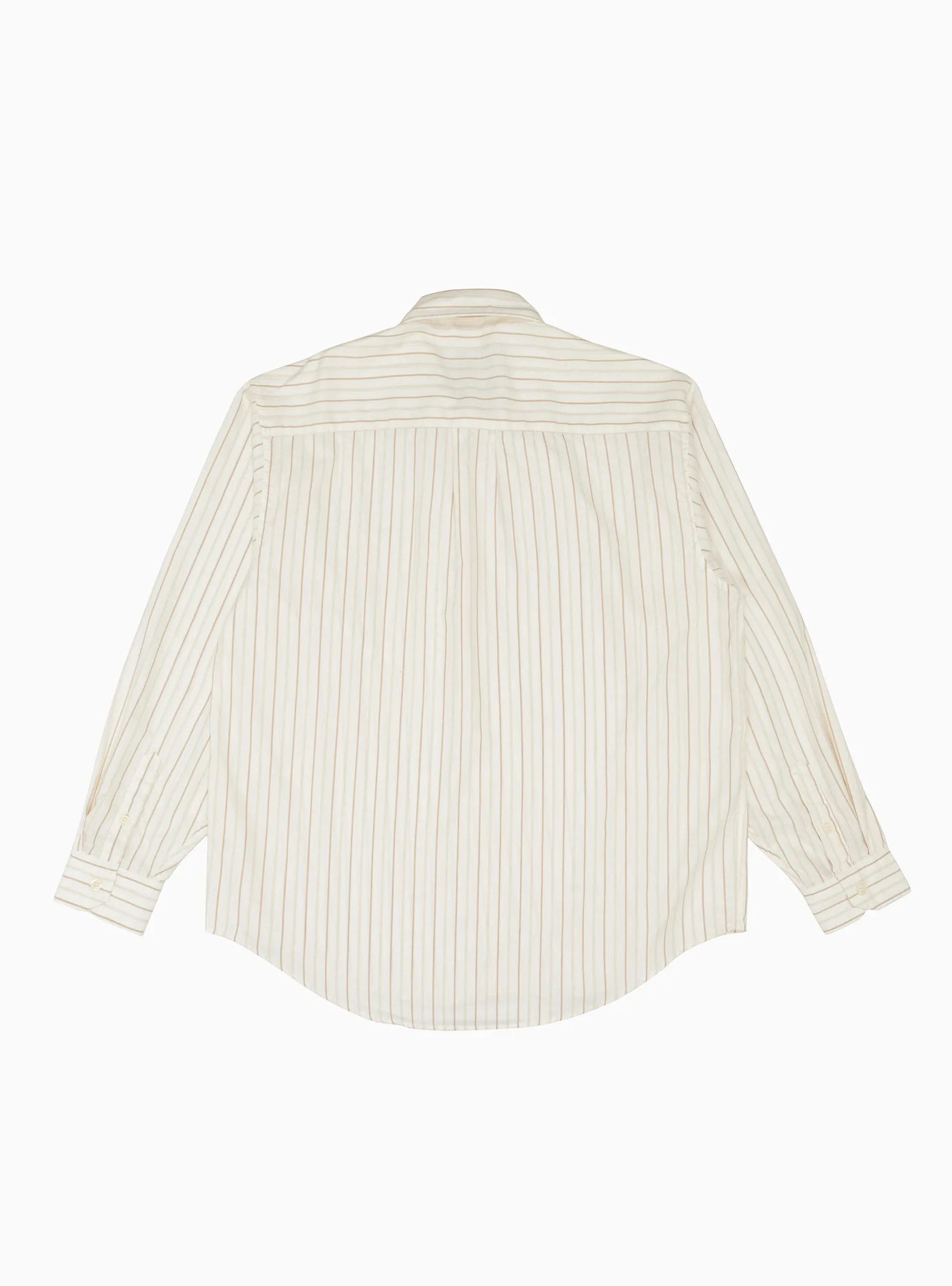 Executive Silk Shirt Beige Stripe