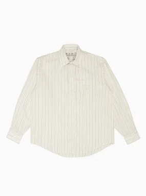 Executive Silk Shirt Beige Stripe