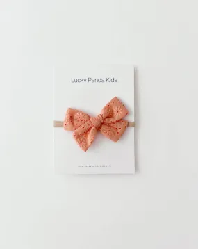 Eyelet Bow | Peach