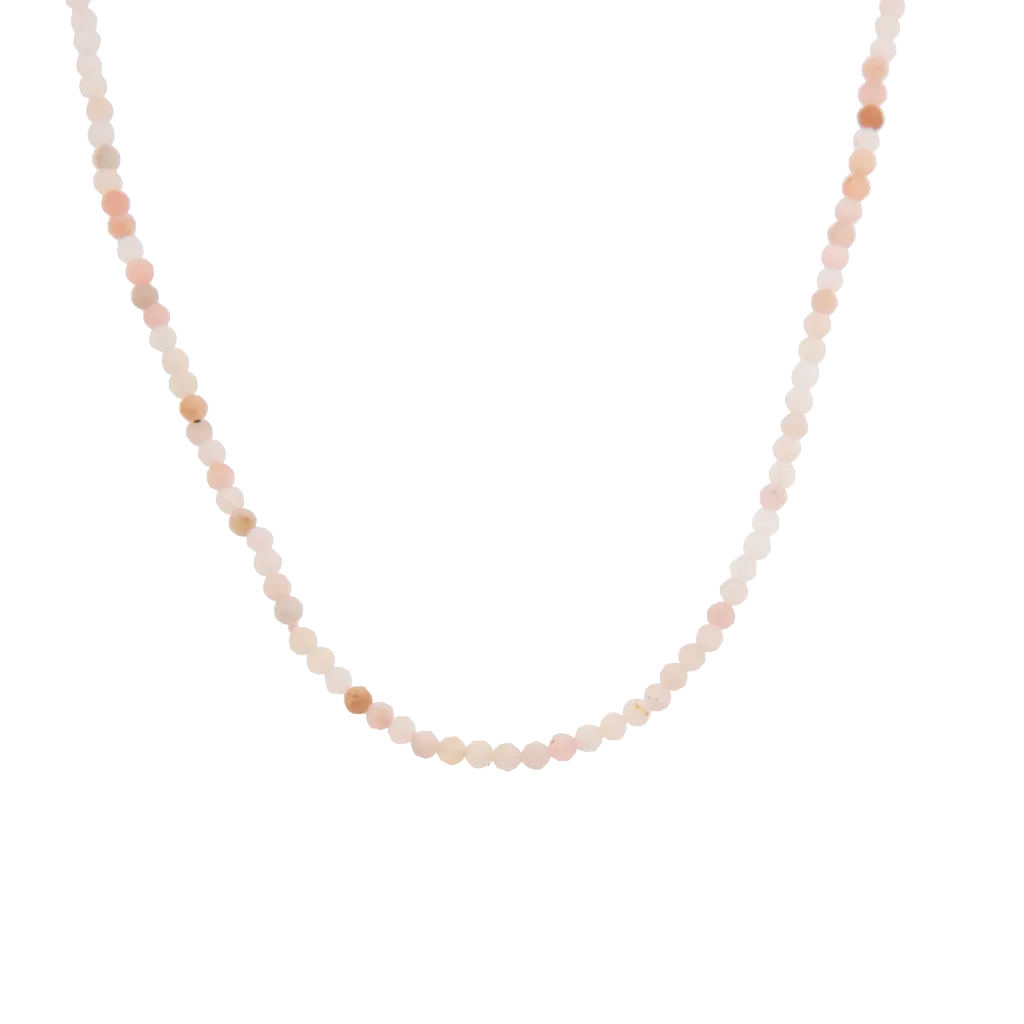 Faceted Pink Opal Beaded Necklace