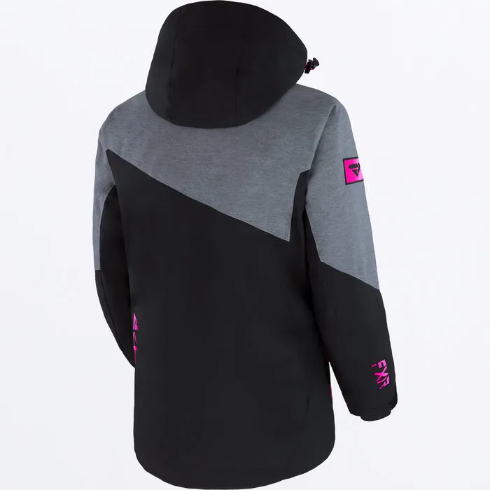 FXR Women's Edge Jacket Black/Mid Grey Heather/Raspberry Fade