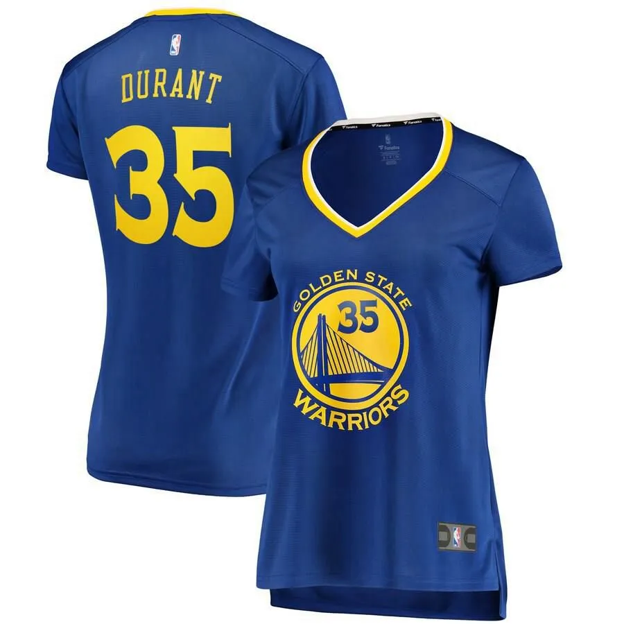 Golden State Warriors Kevin Durant Fanatics Branded Replica Fast Break Icon Jersey Womens - Blue | Ireland H1442W8