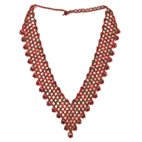 Hand Beaded Necklace - Shimmering Red