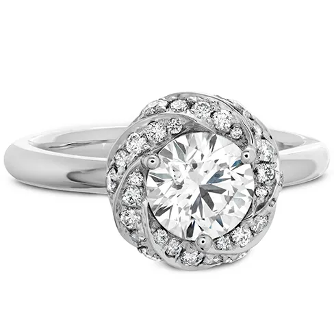 Hearts On Fire Atlantico Wave Diamond Halo Engagement Ring