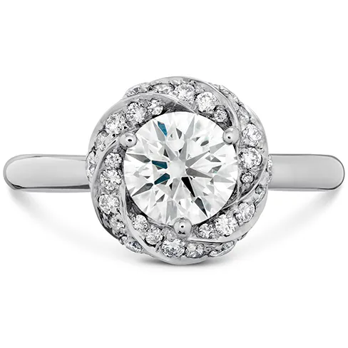 Hearts On Fire Atlantico Wave Diamond Halo Engagement Ring