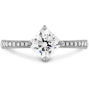 Hearts On Fire Dream Offset Signature Engagement Ring with Diamond Band