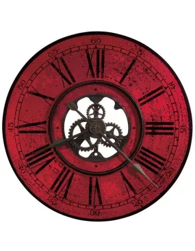 Howard Miller Brassworks II Oversized Wall Clock - Antiqued Red Dial