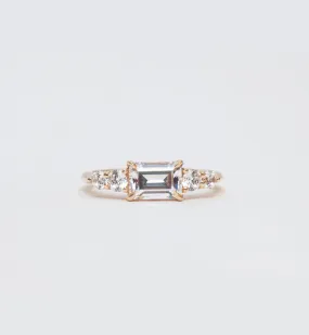 Large White Diamond Five Stone Bea Ring